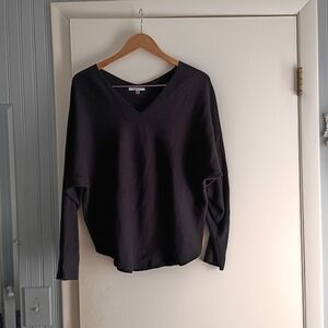 Milano Black V-Neck Knit Sweater